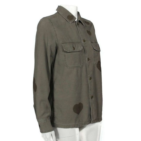 New The Golden State Remi Relief Japan Heart Button Up Shirt Top sz S NWT /954 - Picture 3 of 6